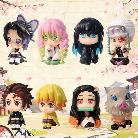 FNDEMSLA 8-PC Cute Collectible Decor Figurines Set - Cutecore Figures, Kawaii Cartoon Otaku Desktop Decor, Christmaspresent, Perfect Gift for Anime Conventions & Rewarding Gaming Achievements