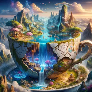 Fantasy Mountain View 5D Diamond Painting Kit, Round Full Drill Art Set, Diamond Art Tools - For Adults & Teens - Perfect for Home Decor, Party Decor & Gifts