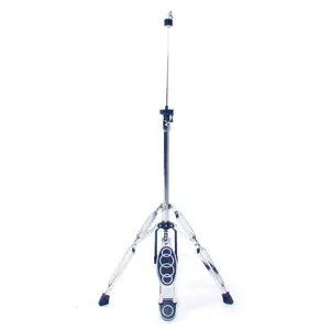 Professional Pedal Control Style Drum High Hat Cymbal Stand with Pedal Silver & Black Percussion Instrument