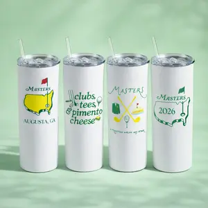 Golf Master Tournament 2026 20oz Tumbler with Straw, Insulated Skinny Tumbler Cup, Stainless Steel Travel Mug Hot Cold Drink, Golf Lover Gift, Aesthetic Golf Cup