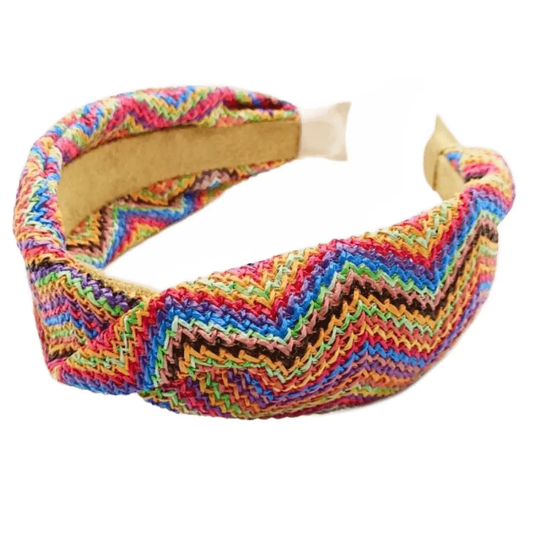 Chevron Woven Straw Headband Multicolor