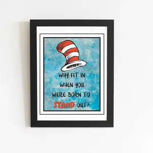 Dr. Seuss Graphic Art Print, Motivational Quote Poster, Home Decor