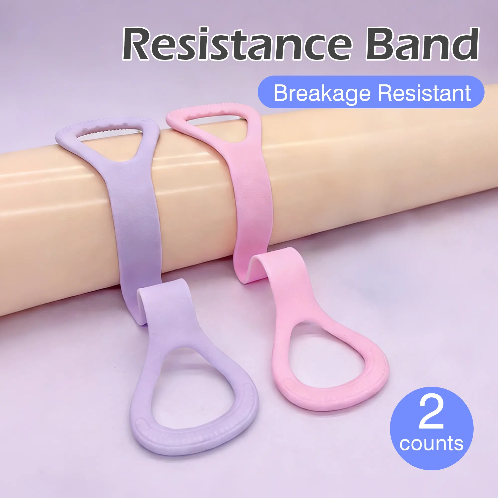 2 Counts Pulling Rope, random color with handle, compact exercise band for outdoor and indoor workout