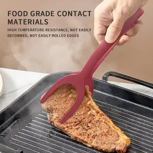 1pc 2-in-1 Grip & Flip Spatula, Non-Stick Pancake & Egg Turner,Silicone Egg Turner