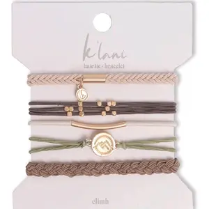 K'lani Hair Tie Bracelets for Women - Elastic Hair Bands That Double as Stylish Jewelry - Climb - Medium