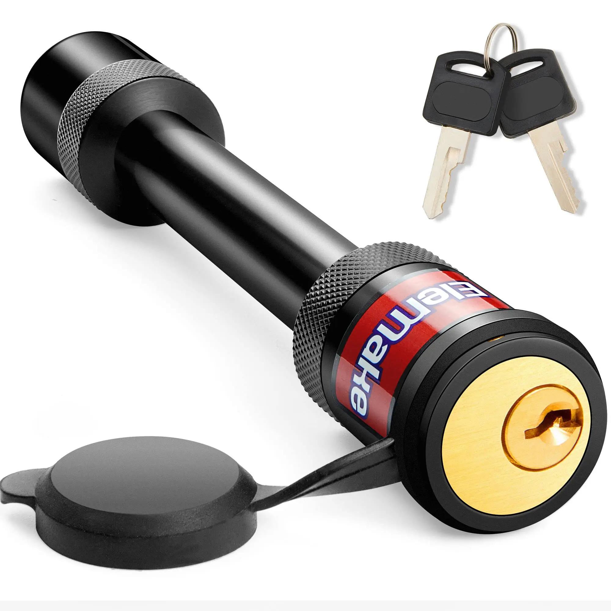 5/8" Key-Operated Steel Trailer Hitch Pin Lock for 2" & 2-1/2" Receivers, Anti-Theft Accessory for Trailers/RVs