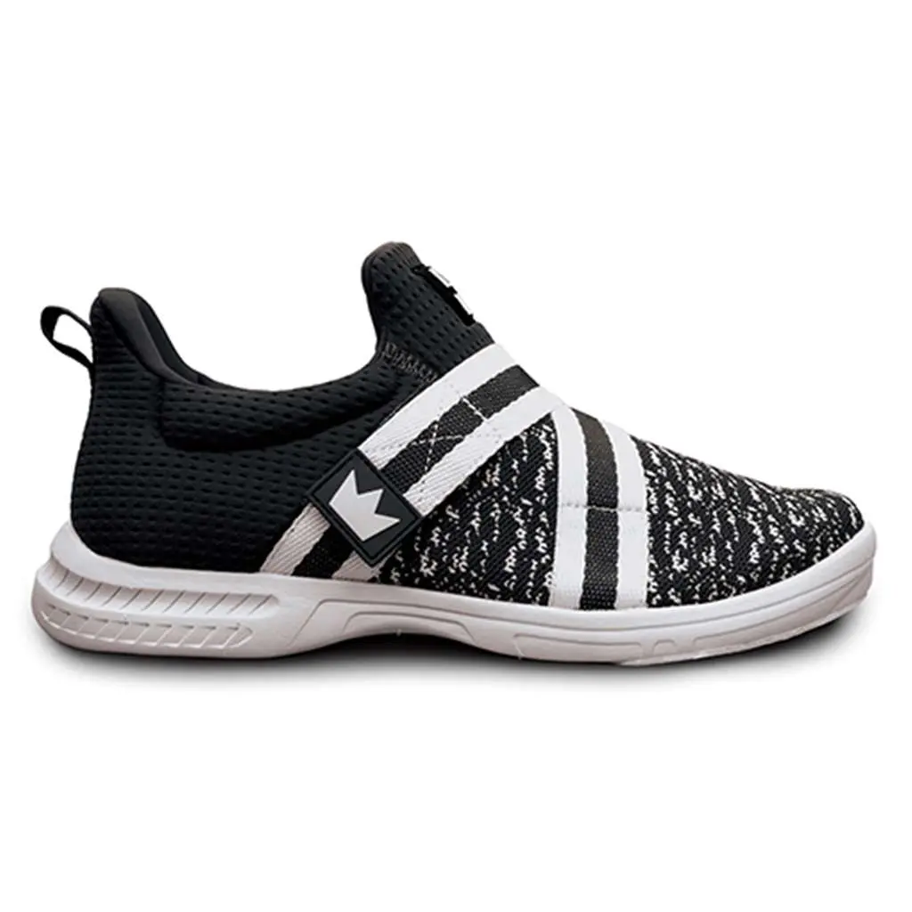 Brunswick Men's Slingshot Bowling Shoes - Knit Upper, Lightweight EVA Sole, No Lace Fastening, Microfiber Slide Soles, Pure Slide, Raised Rubber Heel, Universal Slip-On Athletic Footwear