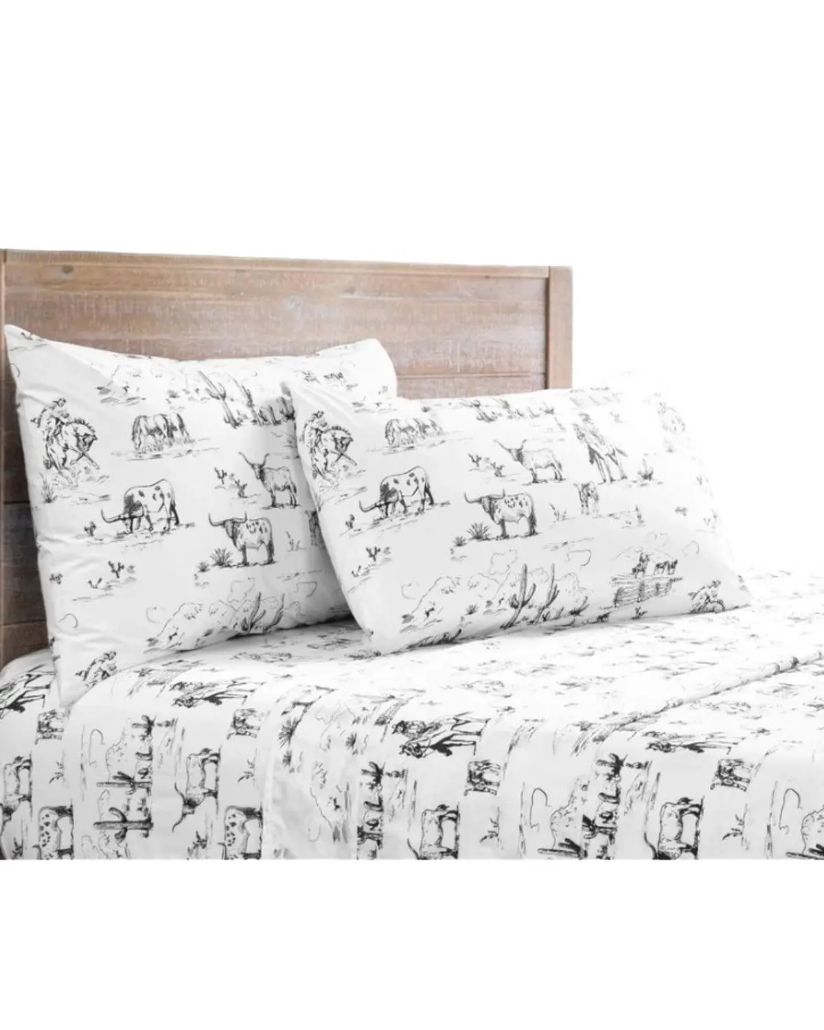 Hiend Accents Unisex 200Tc Cotton Ranch Life 3 Piece Sheet Set Twin Size - Ss2138-Tw-Bk