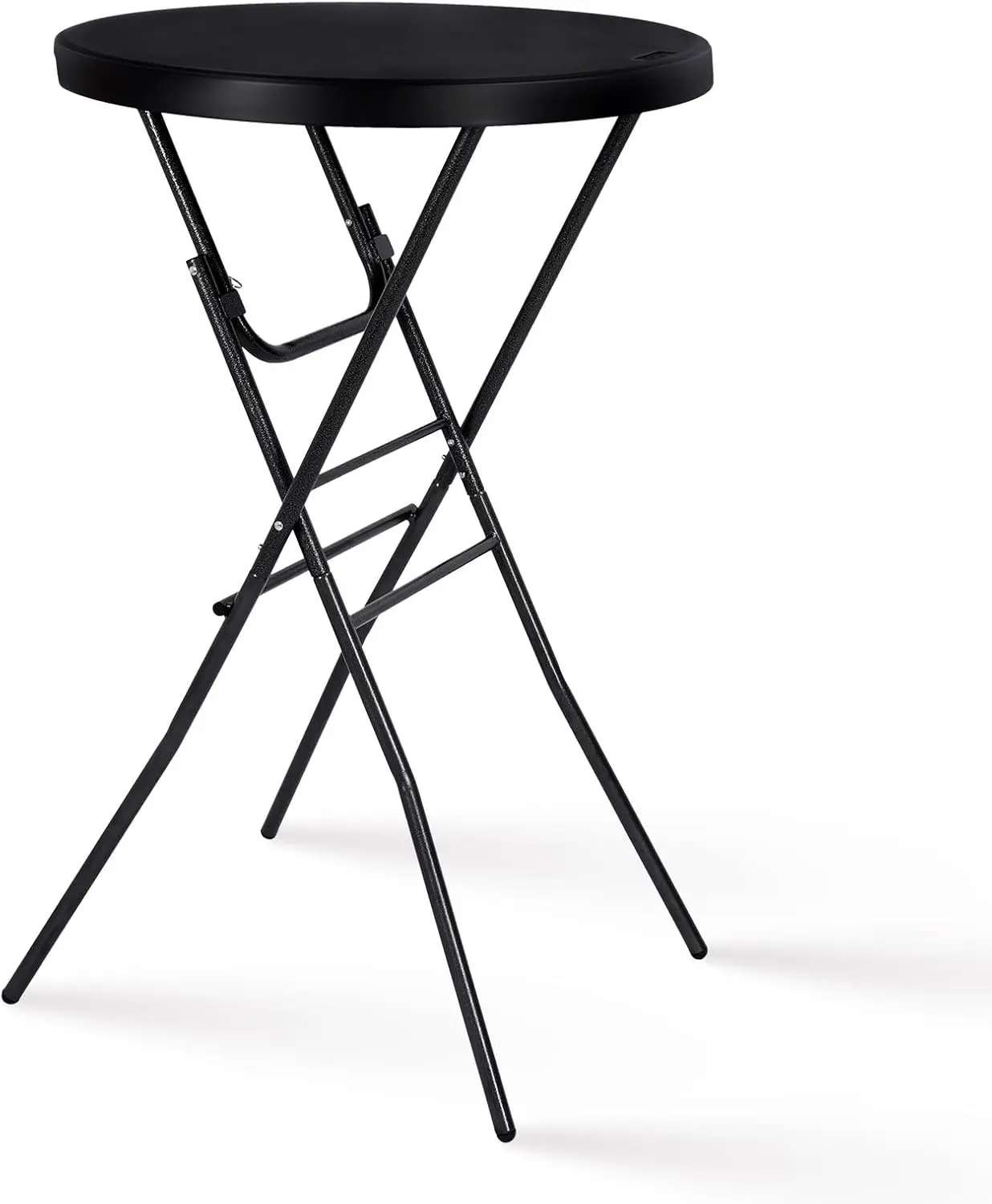 Byliable 28in Cocktail Folding Table, Round High Top Bar Height Black Table | Portable Foldable Design with Removable Legs, Two Folding Methods, HDPE Tabletop, Indoor Outdoor for Parties, Patio, Events