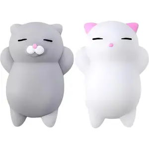 Squishy Cat Set - 2" Soft Silicone Kawaii Kitties, Top Stress Relief Toy 2026, Unique Kids & Adults Egg Filler Gift Idea, Best Teenage Girl, Teen Boy & Tween Easter Basket Stuffers Present