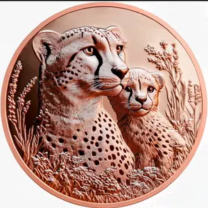 3D Cheetah Wildlife High Relief Copper Sculpture - Collectible Art Piece