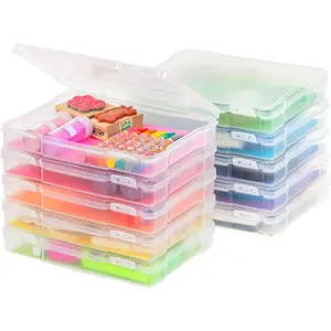 5"x 7" Photo Storage Box Container Keeper Organizer, 10-Pack, for Pictures Crafts Scrapbooking Stationery, Protection and Organization, Clear