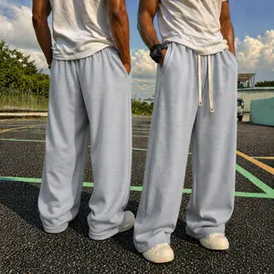 Mens Comfortable Sweatpants Loose Straight Lounge Pants Drawstring Comfortable Full Length Soft Knit Travel Pants for Festival Road Trips Gas Station Stops Airport Waiting and Weekend Daily Wear with Deep Pockets and Easy Drape