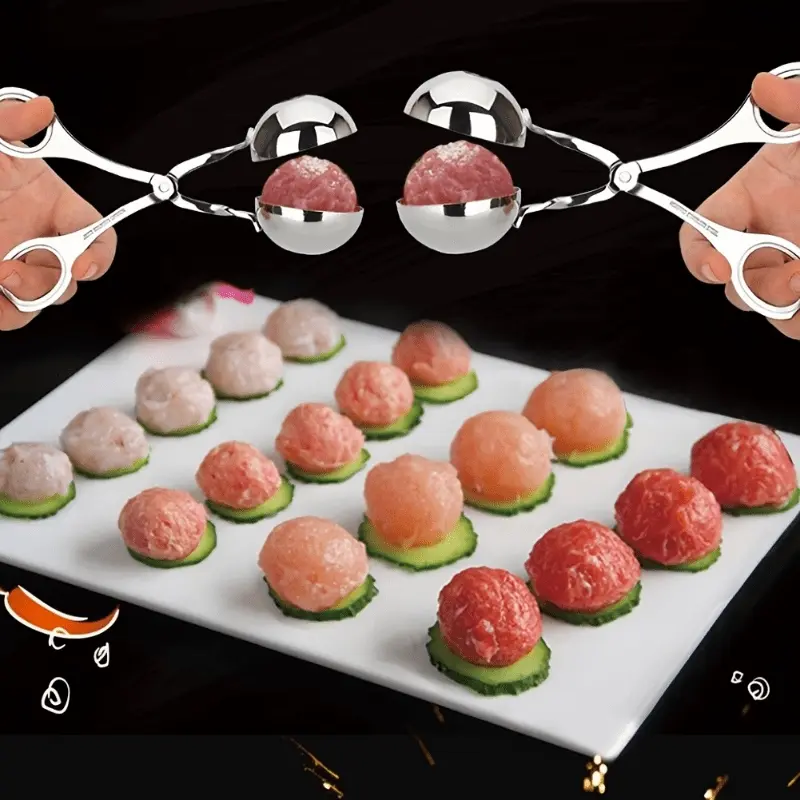 1pc Stainless Steel Meatball Maker Meatball Clip DIY Fish Ball Mold Food Clip Durable Cooking Tools Cooking Accessories Kitchen Utensils Tools Kitchen Gadget Meal Preparation Tools Kitchen Creation Italian Pill Maker