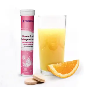 9 Young-Basic Collagen Drink with Vitamin C Effervescent Tablets- Replenish Skin Elasticity - Healthcare, Edible, Beauty, Colagen Tablet Supplement Fitness Dietary Nutrition Organic