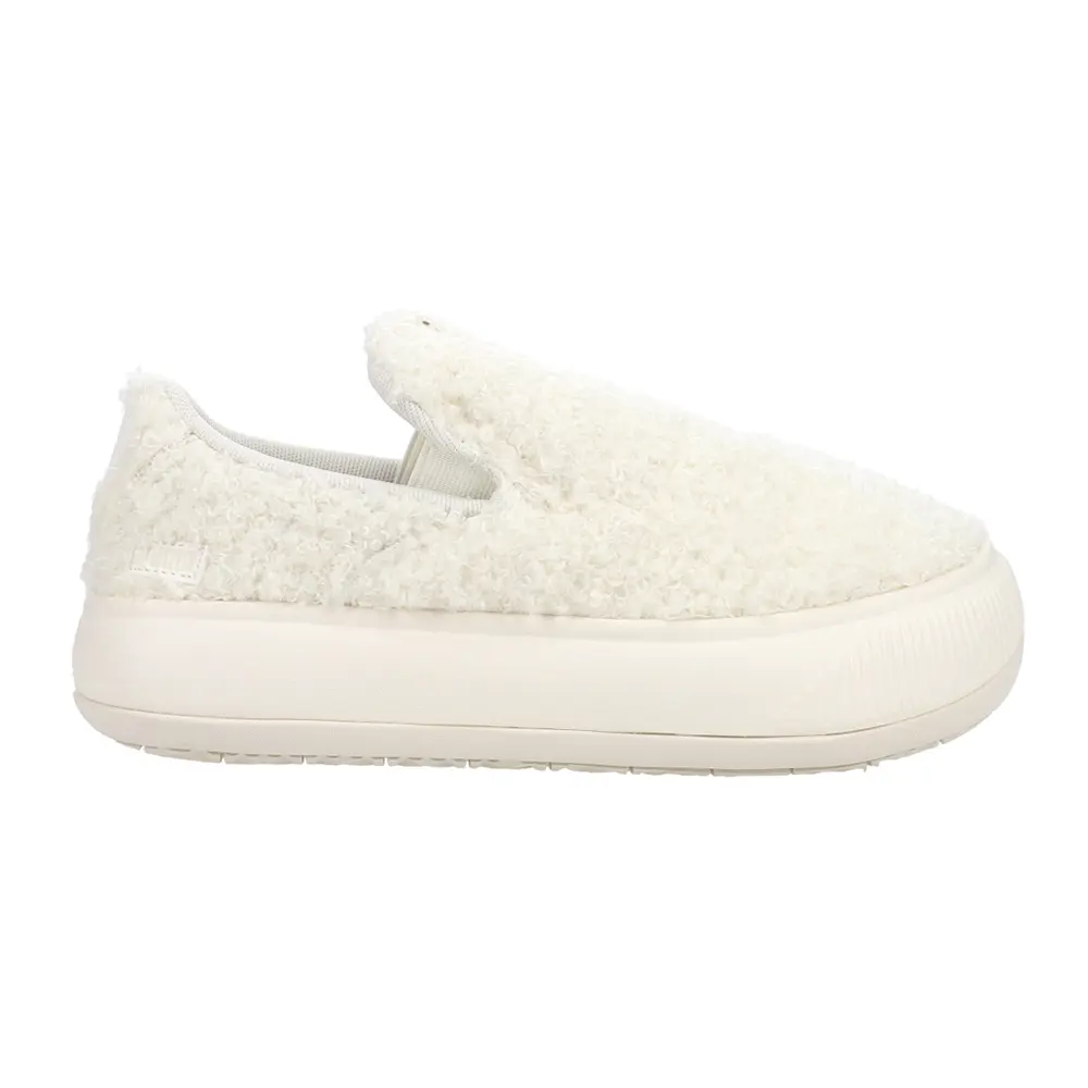 PUMA Womens Suede Mayu Teddy Slip-On Sneakers Shoes Casual - Off White