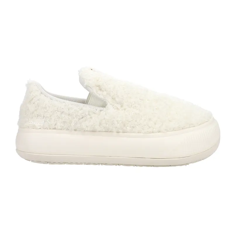 PUMA Womens Suede Mayu Teddy Slip-On Sneakers Shoes Casual - Off White