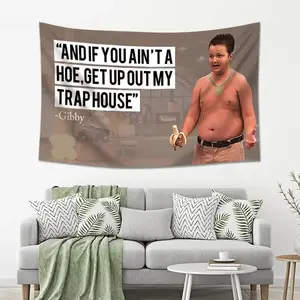 Funny "If You Ain't a Hoe Get Out My Trap House" Tapestry (60x40 in) - Aesthetic Wall Hanging Banner for Bedroom, College Dorm & Living Room | Lightweight Cotton Decor