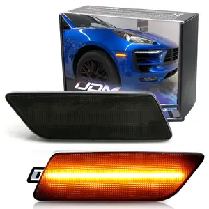 iJDMTOY Smoked Lens Amber Full LED Bumper Side Marker Light Kit For 2014-up Porsche Macan, Powered by 40-SMD LED