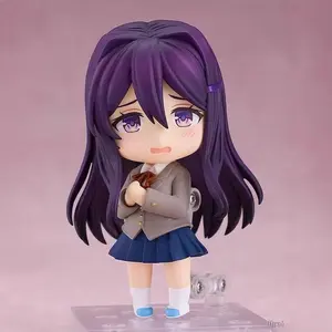 Nendoroids Doki Doki Literature Club Yuri, Natsuki, Monika, Sayori, Articulated Figures with Swap Faces, Anime Collectible Doll Ornaments