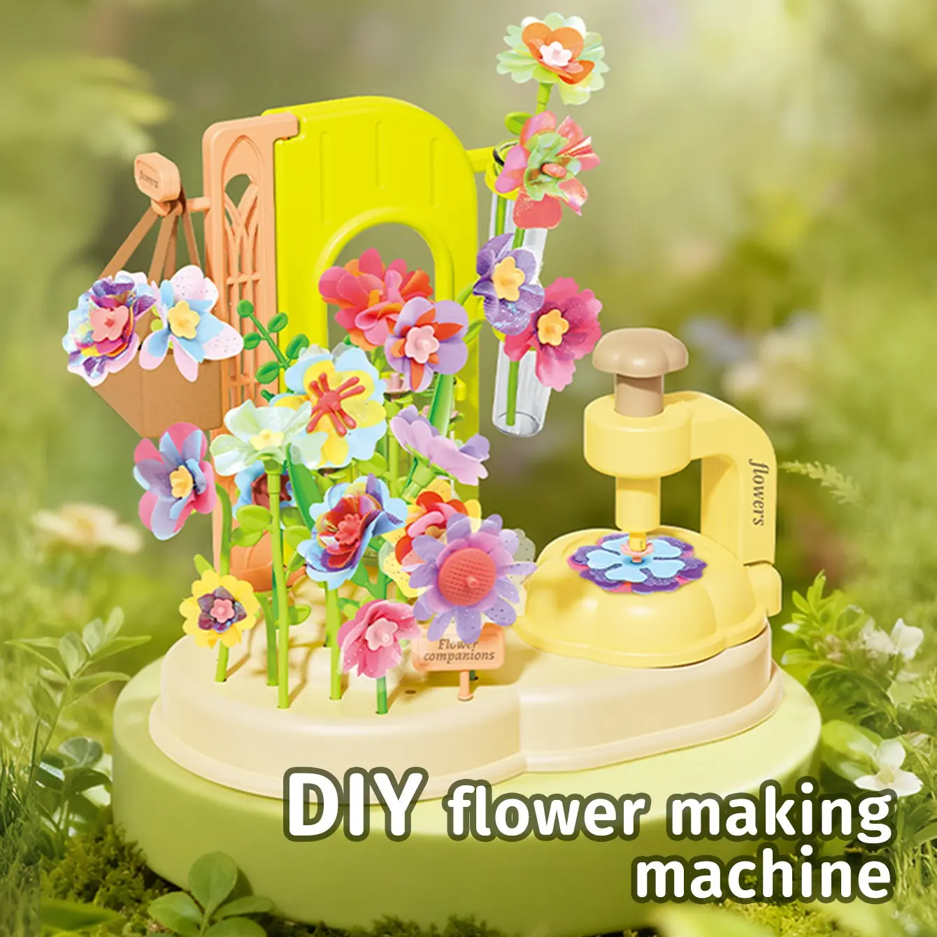 1 piece of children's handmade flower pressing machine toy - realistic multi-functional garden flower arrangement tool - DIY floral art machine - girl's birthday gift
