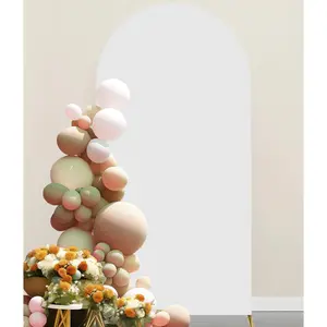 White 6FT Wedding Arch Covers Spandex Fitted Arch Cover Backdrop Fabric for Birthday Party Engagement Photo Autograph Wall Banquet  Shower Arch Stand Backdrop Decorations