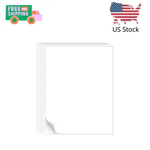 30 Printable White Sticker Paper Full Sheet Label, Matte, 8.5" x 11"