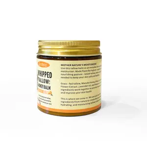 All-Natural Whipped Grass Fed Beef Tallow and Honey - 4 Oz - Moisturizer for SkinFace Lips, Body - Lavender,Citrus,Unscented