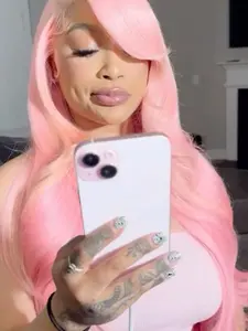 28 Inch Pink Long Straight Wigs for Women, Gorgeous Fluffy Wigs without Bangs, Synthetic Lace Front Wigs for Party, Daily Use, Synthetic Hair