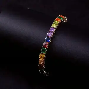 Luxury Italian 925 Silver 5A CZ Bracelet, Handcrafted Anniversary Gift for Banquets