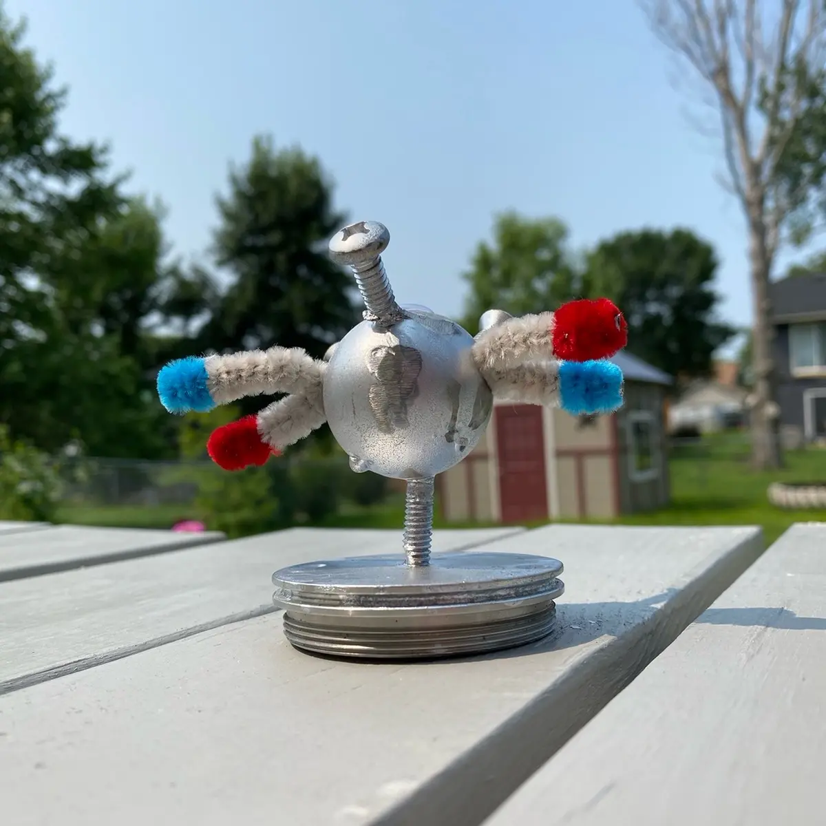 Metal Magnemite Statue Art Pokémon Fuzzy Sticks - Perfect for Pokémon Fans