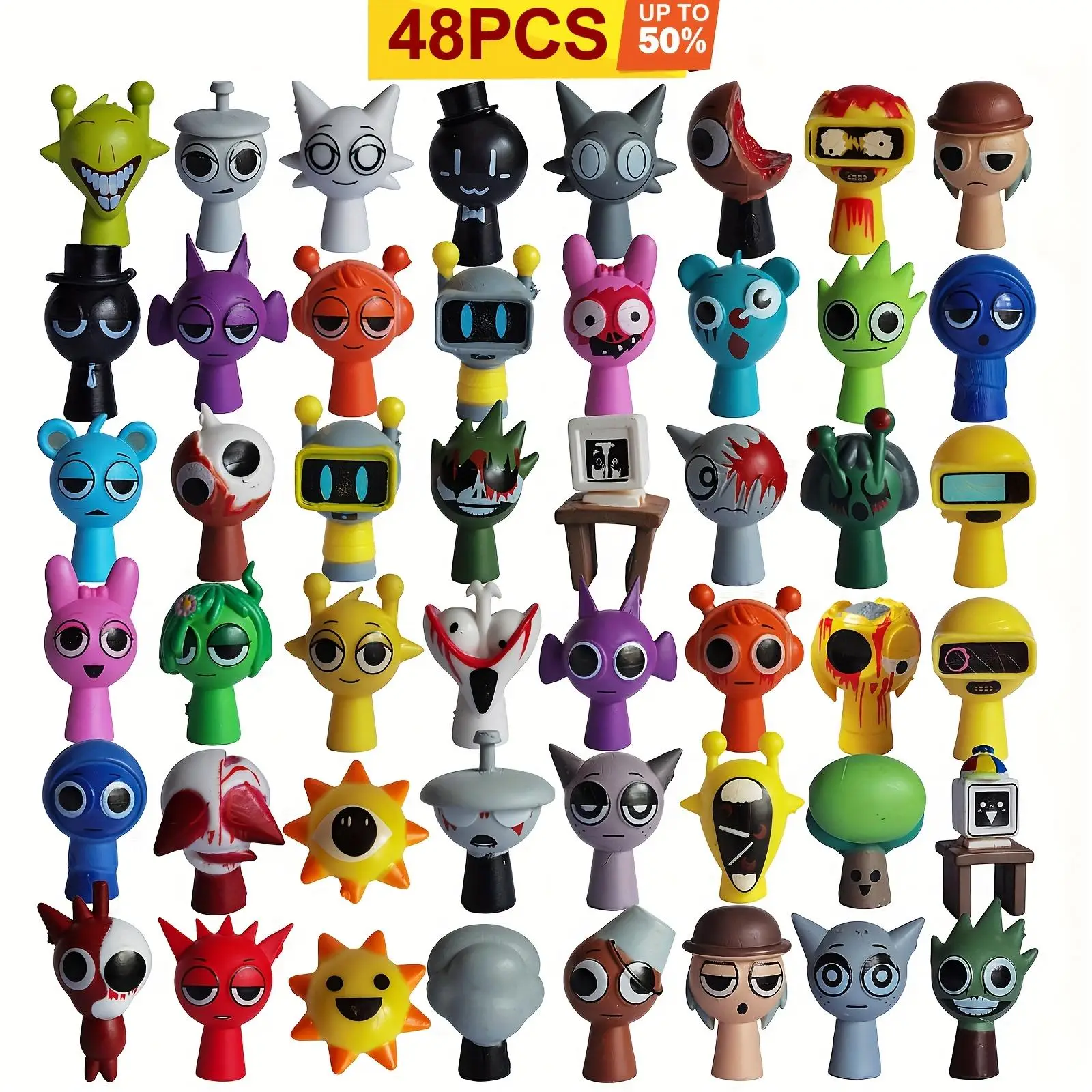 Sprunki Mega Collection - 48 Figures With Phase 1&3 Transformations- Full 20 Character SetMusic Game Collectible Dolls, Birthday Gifts for Adults & Y