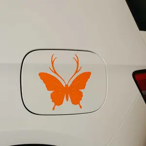 Butterfly Wall Decal, Orange Vinyl, Removable, Medium Size