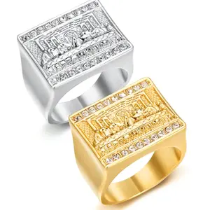 Bold 18k Gold Plated HIPHOP Ring for Men | Unique Street Style Jewelry Inspired by Famous Art | Fashion Gifts for Him | Everyday Fashion Accessories