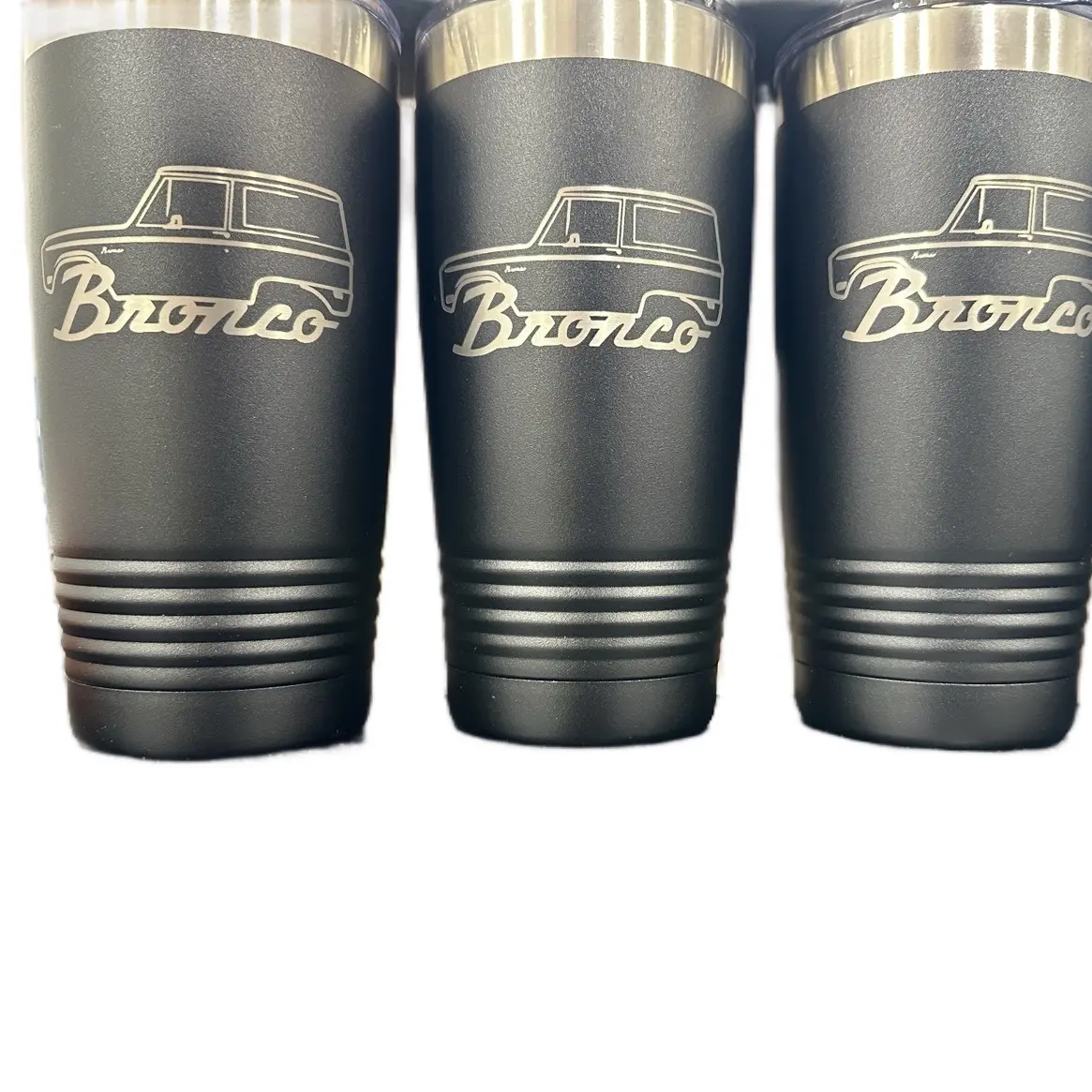Bronco 20 oz laser engraved tumbler, Black Cup Bronco 20 oz laser engraved tumbler, Black Cup
