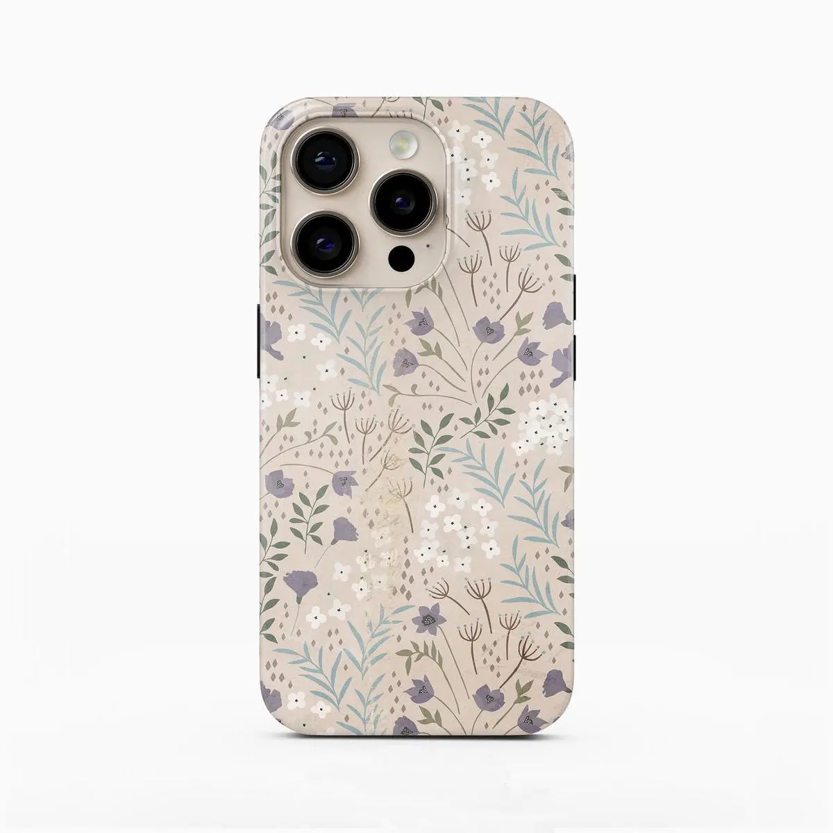 Vintage Boho Flowers Shockproof Cellphone Case - Polycarbonate/PC+TPU Silicon Cover with Soft Inner Layer, Thin & Light Accessory for iPhone 17 ProMax,16 Plus,15 ProMax,14 Pro,13 Max,12,11 & Samsung S25 Edge,S24,S23,S22,S21,Note 20 Ultra,FE,A71,A56,A36
