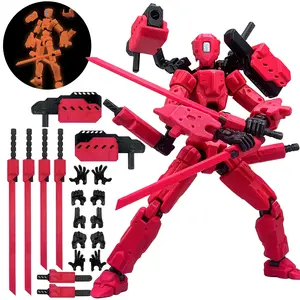 7.5-inch T13 Action Figure (Assembled) Multi-Articulated Mobile Robot Nova Set, Desktop Decoration for Game Lovers' Toys