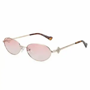 ZENOTTIC Trendy Small Oval Sunglasses for Women Men Gold Frame Shades Cute Retro Y2K Designer Sunnies