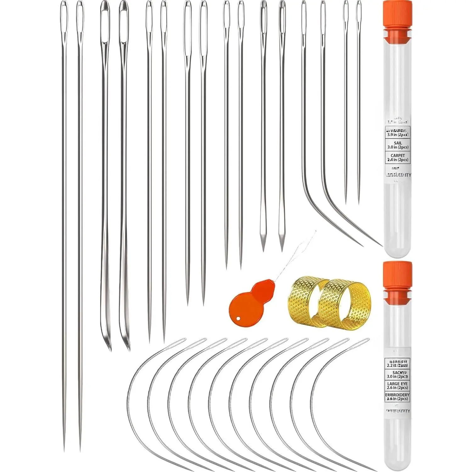 Heavy Duty Hand Sewing  Set - 26 Straight and Curved Hand Sewing  for Upholstery, Leather, Carpet, Canvas Repair and Sail Crafts