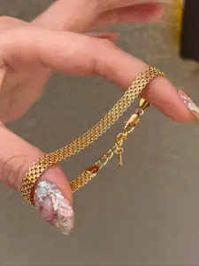 Elegant Stainless Steel Non-Fading Pendant Bracelet, Thick Fashionable Chain, Perfect for Anniversaries & Valentine's Day, Stackable Bracelets