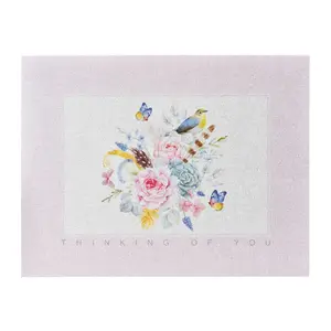 212 MAIN A2 Size Radiant Pearl Cardstock Greeting Card, 5.5x4.25" Heavy Paper, Pearl Accents, Blank Inside, Personal "Thinking of You" Message Card