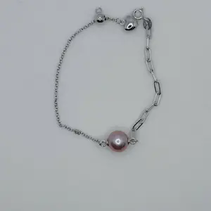PEARLISM Heart Design Edison Pearl Bracelet Freshwater Pearl Edison Pearl (9-10mm)