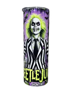 Purple Beetle Juice - BeetleJuice - 20oz oz 20 oz. 20oz. - Skinny Straight Sublimation Tumbler - Amy's Tumbler Junkies - Your Favorite Tumbler Shop!