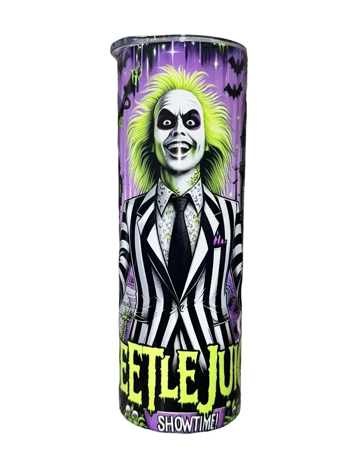 Purple Beetle Juice - BeetleJuice - 20oz oz 20 oz. 20oz. - Skinny Straight Sublimation Tumbler - Amy's Tumbler Junkies - Your Favorite Tumbler Shop!