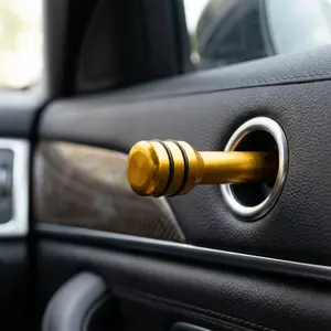 Upgraded Aluminum Car Door Lock Knob Cover - Universal Anti-Slip Handle for Truck & Vehicle, Durable Interior Lock Enhancement & Maintenance Pull Pin Design for Enhanced Protection.