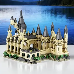 Hodvaz Magic Castle Building Blocks, Blue Color Block Design, Durable Abs Material, Easy Assembly, Classic Movie Theme Decor