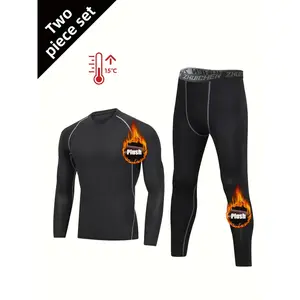Men's Thermal Underwear Set (2 Pieces) - Long Sleeve Top & Pants, Slim-fit, Soft & Warm for Autumn and Winter