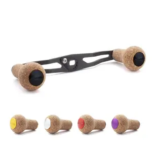 Fishing Reel Handle Carbon Fiber With Rubber Cork Knob Hole 8*5mm For S/A/D 7*4mm Type Length 130mm Fishing Reel Rocker Accessory