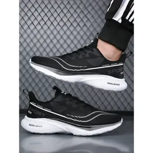 Men's Comfortable Athletic Running Shoes, Professional Racing Style, Lightweight Upper, Cushioned Sole, Heel Strap Design, Ideal for Sports Enthusiasts