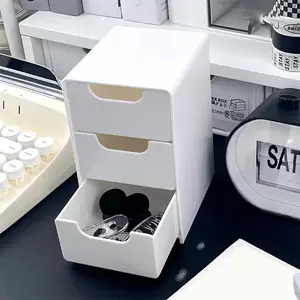 3 Layer Mini Plastic Desktop Organizer Drawer, Multi-Functional Storage for Office Supplies, Jewelry, Cosmetics, Space-Saving Home Organizer